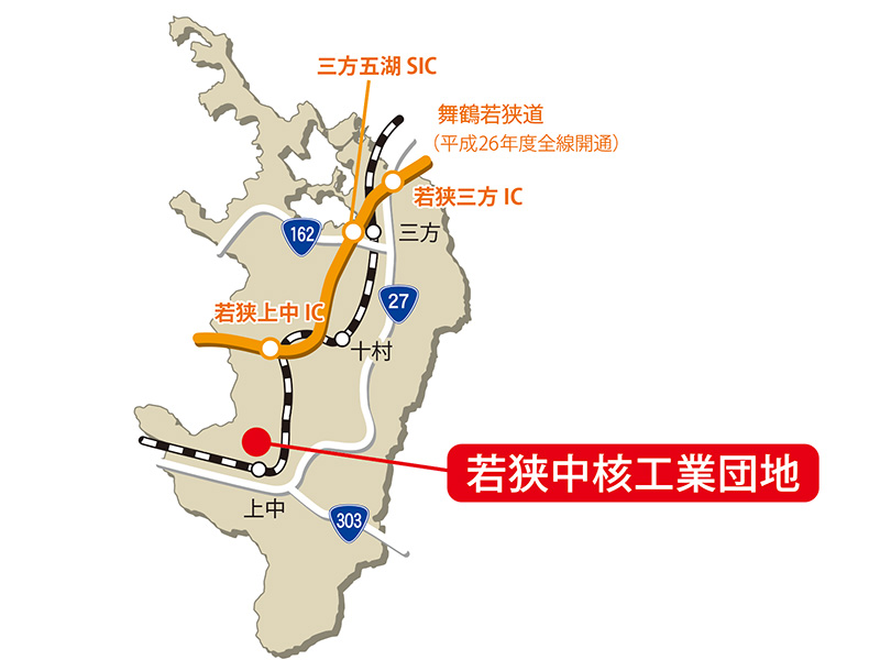 若狭中核工業団地(若狭テクノバレー)の場所を表す地図