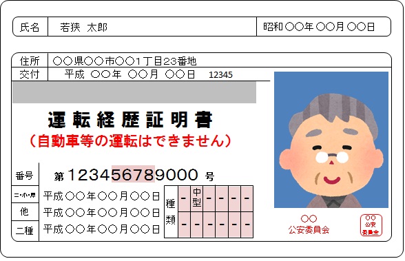 運転経歴証明書のイメージ画像