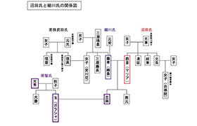 沼田氏と細川氏の人物相関図